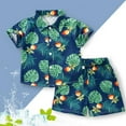 thumbnail image 2 of TAIAOJING Toddler Boys Hawaii Outfits Sets 2Pcs Set Summer Beach Button Down Shirt Tops + Shorts For Kids Lovely 2-3Y, 2 of 3