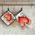 thumbnail image 4 of Valentine''s Day Oven Mitts and Pot Holders Set of 2, Heart Leaves Heat Resistant Oven Mitts Kitchen Oven Glove for Cooking, Baking, 4 of 6