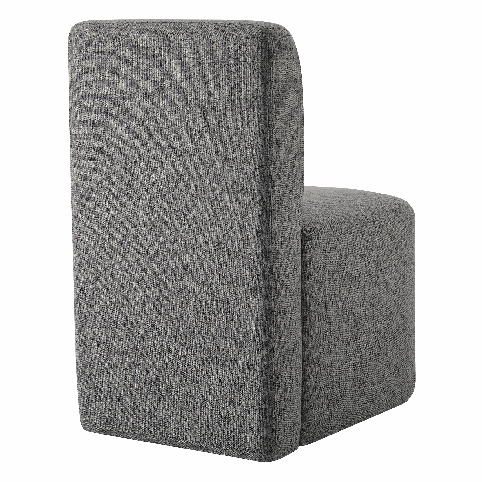 Spruce & Spring Upholstered Dining Chairs with Hidden Casters Set of 2, Grey