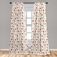 thumbnail image 4 of Ambesonne Tropical Curtains, Parrot Flower Butterfly, Pair of 28"x63", Dark Coral Earth Yellow, 4 of 4