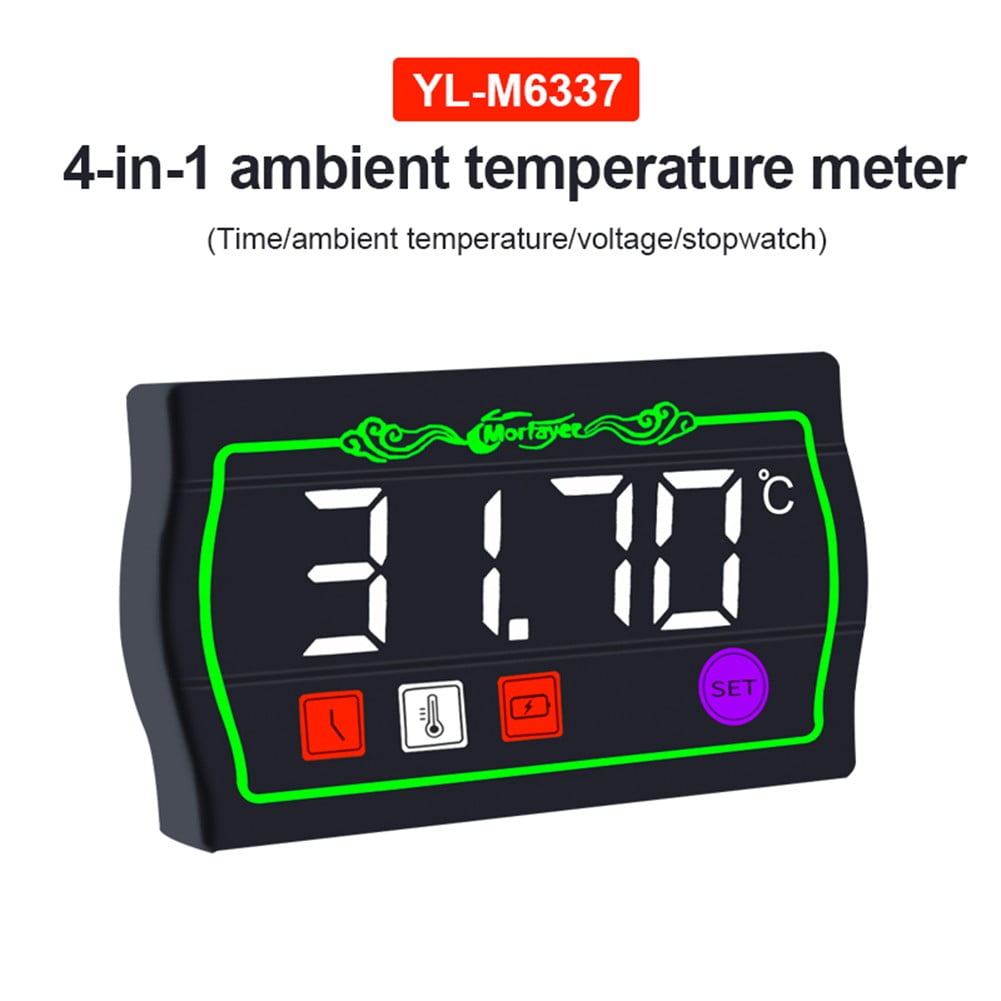 GLFILL Motorbike Rpm Time Meter Voltage Water Temperature Mini 4 In 1