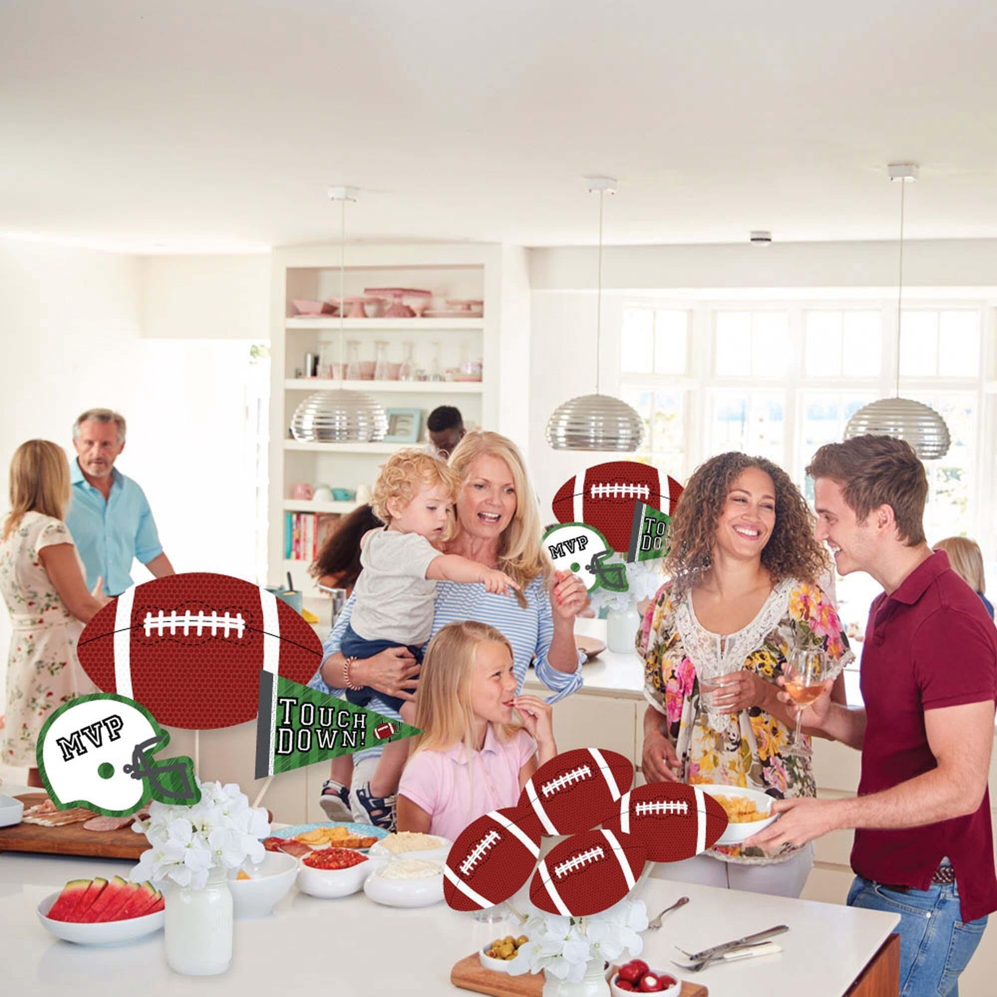 Big Dot of Happiness End Zone - Football - Baby Shower or Birthday Party Centerpiece Sticks - Showstopper Table Toppers - 35 Pieces