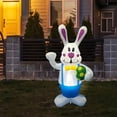 thumbnail image 2 of 6FT Rabbit Air Mold, Outdoor Easter Decoration Rabbit Carrot, Cartoon Inflatable Rabbit Party Air Mold, Easter Inflatable Rabbit, Led Light Festival Venue Arrangement Mall Air Mold Decoration, 2 of 5