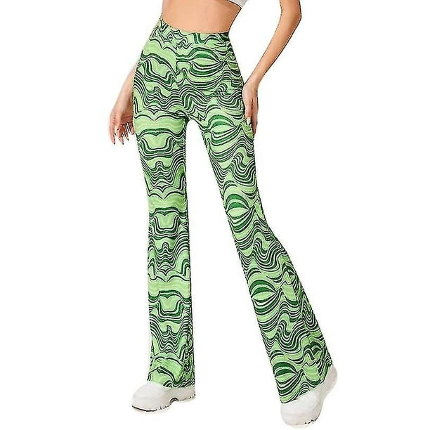 Women s Print Stretch Bell Bottom Flare Pants Trousers Walmart