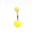 thumbnail image 3 of Belly Button Ring with Acrylic Textured Designed Balls 14ga 3/8 inches 10mm, 3 of 6