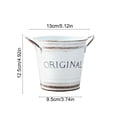thumbnail image 2 of Vintage Iron Planter with Handles for Indoor and Outdoor Use - Farmhouse Style Metal Flower Pot with Weathered Finish for Garden, Porch, and Home Decor(White), 2 of 5