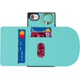 thumbnail image 4 of Wallet Cases for iPhone SE 2022/SE 2020/7/8 with Card Holder 4.7",PU Leather Magnetic Clasp [360° Rotatable Ring Holder Kickstand] Heavy Duty Flip Case for Women Girls,(Mint Green), 4 of 14