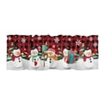 thumbnail image 2 of Christmas Window Curtain Valance for Kitchen Bedroom, Cute Snowmen Snowflakes Christmas Tree Decor Red Short Curtain Valance Rod Pocket for Bathroom Living Room,57"W x 21.7"L, 1 Panel, 2 of 9