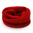 thumbnail image 4 of Unisex Fleece Lined Neck Warmer, Winter Knit Scarf Tube, Multifunctional Headband, Double Layer Cold Protection, Soft Acrylic Wool Scarf, Outdoor Sports Neck Gaiter - Red, 4 of 4