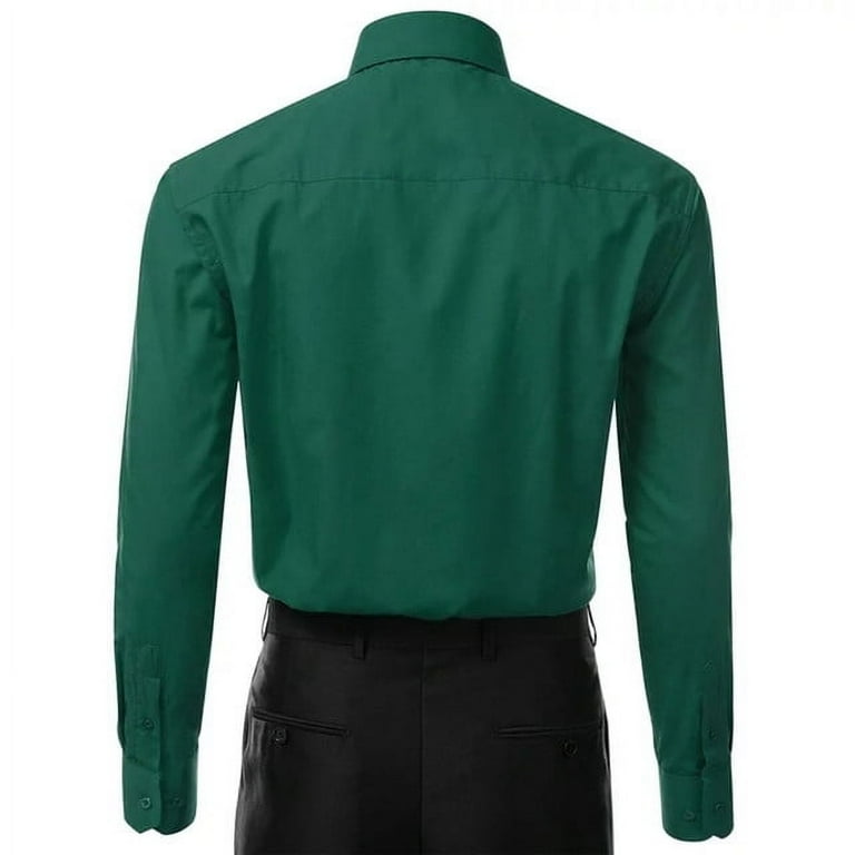 Formal Church Shirt Men's Green Long Sleeve French Cuff TAB Collar Clergy  Shirt - Formal Dress Shirt For Ministers, Chaplains, Church Services (16.5  Neck, 34/35 Sleeve) Machine Wash Clergy Shirt