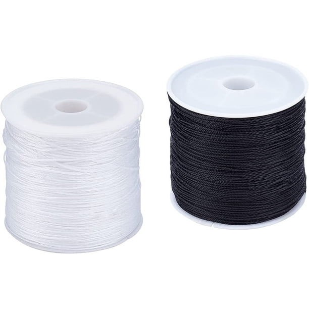 2 rollos de hilo de poliéster encerado de 0,5 mm para pulseras y abalorios (116 yardas por rollo).