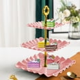 thumbnail image 4 of Three-Layer Fruit Serving Tray Stand | Multi-Layer Dessert, Candy & Snack Display | Heavy-Duty, Easy Assembly | For Wedding, Party, KTV, Living Room | 13.38x9.84in | Green, White, Pink | 1pc, 4 of 6
