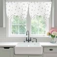 thumbnail image 4 of Spring Botanical Tie Up Curtains for Windows, Adjustable Balloon Window Shades, Farmhouse Pastoral Daisy Leaves Kitchen Window Treatments Farmhouse Short Curtains with Rod Pocket 42"x45", 4 of 8