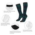 thumbnail image 4 of Women's Knee High Socks Deep Blue & Green Plaid Thermal Soft Knee Long Socks, 4 of 7
