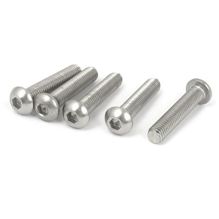 

M8x40mm 304 Stainless Steel Hex Socket Countersunk Round Head Screw Bolts 5PCS