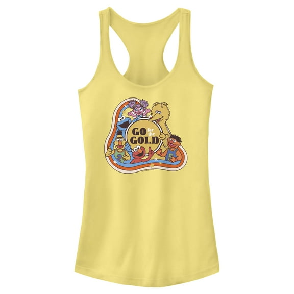 Junior's Sesame Street Go for the Gold  Racerback Tank Top