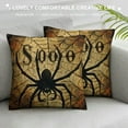 thumbnail image 3 of Halloween Decorations Pillow Covers Old Yellowing Halloween Pumpkin Bat Spider Skull Outdoor Pillowcases Farmhouse Decor Throw Pillows Fall Decorative Square Cushion Case, 3 of 5