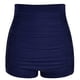 thumbnail image 3 of ICHUANYI Clearance Women Plus Size High Waist Bikini Bottoms Swim Briefs Beach Shorts Ruched Bottom(Dark Blue, M) Ichuanyi Ichuanyi, 3 of 7