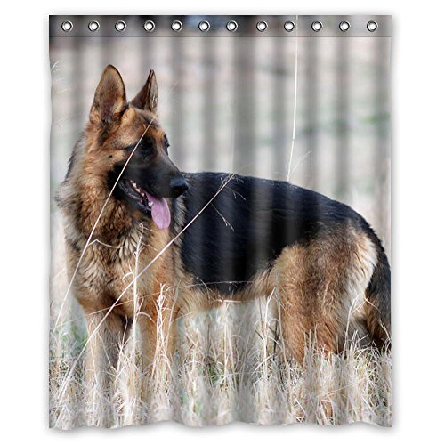 MOHome Cute Pet German Shepherd Dog Shower Curtain Waterproof Polyester