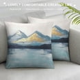 thumbnail image 3 of Creowell Mountains Snow Lake Pillow Covers for Couch Sofa Indoor Outdoor Decorative Short Plush Aesthetic Design 1PC 22x22in, 3 of 5