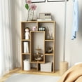 thumbnail image 3 of Patiojoy 35.5" Geometric Bookshelf Open-back Bookcase w/ 7 Cubes Free-standing Storage Shelf Unit w/ Anti-Toppling Devices Natural, 3 of 9