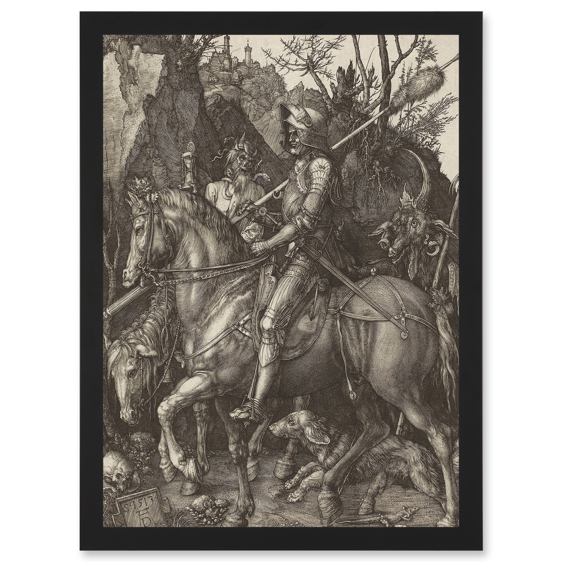 Albrecht Durer Knight Death Devil A4 Artwork Framed Wall Art Print ...