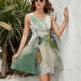 thumbnail image 3 of Abstract Art Sage Green Sleeveless Dress Women Summer Evening Dresses Ladies Sundress, 3 of 7