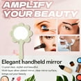thumbnail image 2 of RAGUPEL Hand Mirrors with Handle,Round Mirror Face 8.5"*5.3"*0.8" Hand Mirror,Flower Shape Small Mirror,Green, 2 of 7
