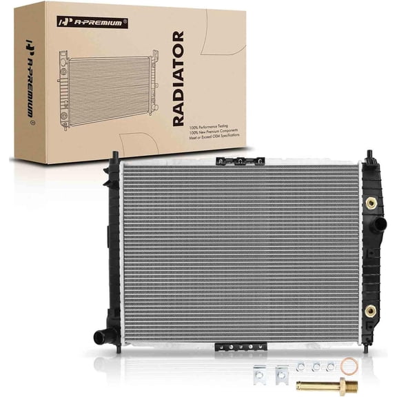 A-Premium Engine Coolant Radiator Assembly with Transmission Oil Cooler Compatible with Chevrolet Aveo 04-08, Aveo5 & Pontiac Wave & Suzuki Swift 1.6L, Automatic Trans, Replace# 8012873, 96444386