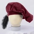thumbnail image 4 of PBFRDSJ Medieval Tudor Beret Hat for Men & Women Minstrel Muffin Renaissance Vintage Classic Beret Hat with Feather, 4 of 6