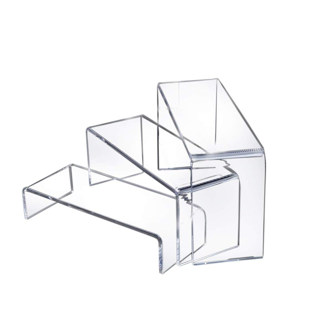 Thickening Clear Acrylic Seperate Display Risers 3-Pack for Food,Store ...
