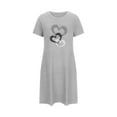 thumbnail image 4 of Sakmal Gray Moo Moos for Women Soft Short Love Nightwear Heart Print Short Sleeve Nightgowns for Women, 4 of 6