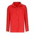 thumbnail image 3 of Womens Cotton Linen Button Down Shirts Roll Up Long Sleeve Wrinkle Free Tops Collared Work Office Solid Blouses, 3 of 5