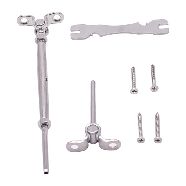 Rongfmy Cables Railing Hardware Kit Spare Part Angle 180 degree Adjustable Stainless Steel Silver Style A