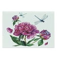 thumbnail image 1 of Flower Cutting Board, Watercolor Peonies and Dragonflies Blossoming Spring with Romantic Feminine Bouquet, Decorative Tempered Glass Cutting and Serving Board, Large Size, Multicolor, by Ambesonne, 1 of 1