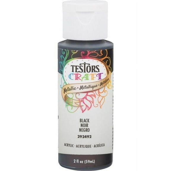 2 oz Metallic Acrylic Craft Paint, Black