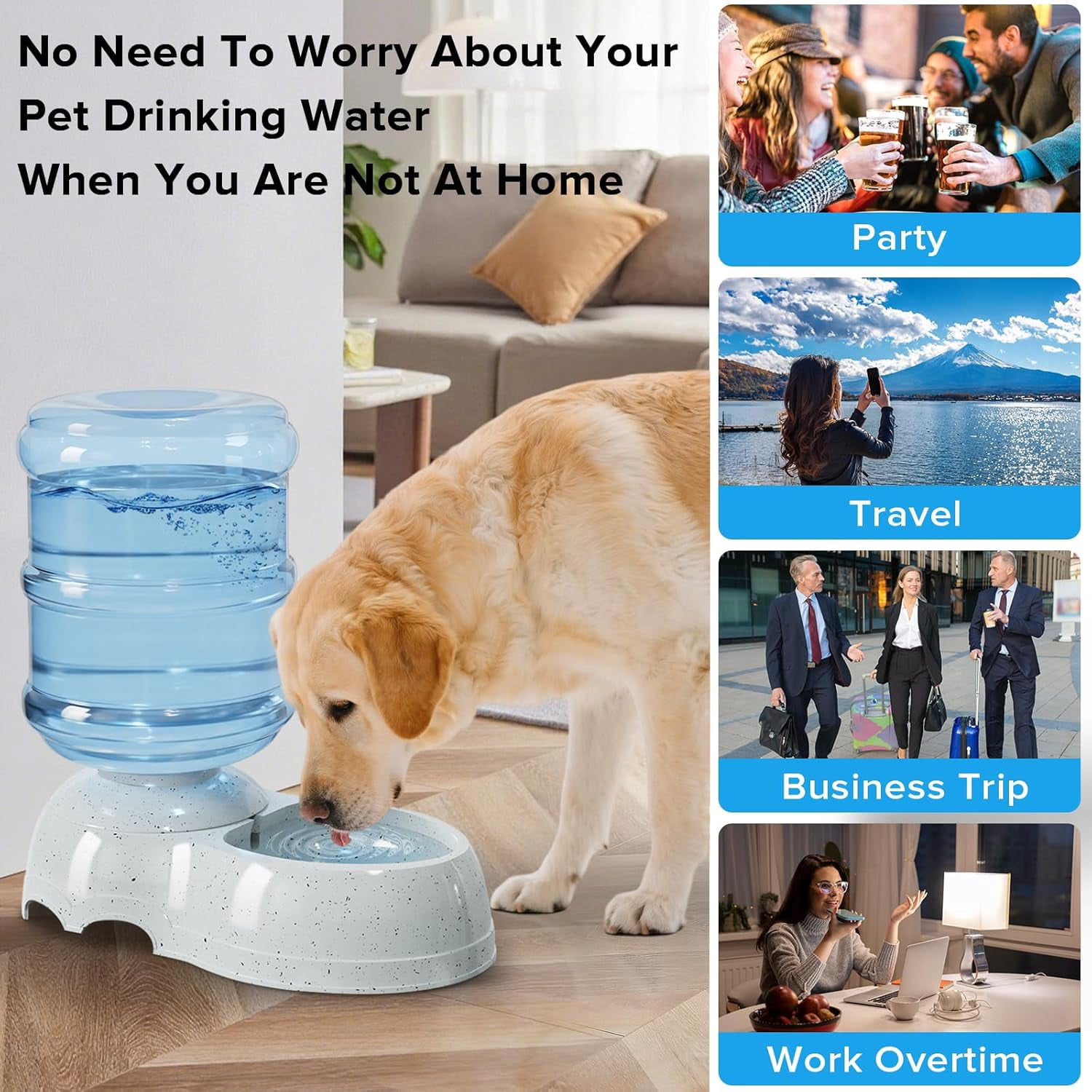 3 Gallon Gravity Feeder, Automatic Dog Feeder, Dog Food Dispenser for Large Breed