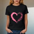 thumbnail image 6 of Women Breast Cancer Print T Shirt Short Sleeve Women Short Sleeve Round Neck Tee Comfy Casual Vacation Clothes, 6 of 8