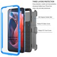 thumbnail image 4 of eBizWare Moto G Play 4G 2024 Case, with [Built-in Screen Protector] and Belt Clip Holster, Shockproof Heavy Duty Protective Kickstand Phone Case Cover for Motorola Moto G Play 4G 2024 - Black/Blue, 4 of 9