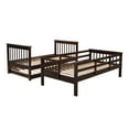 thumbnail image 6 of Harper & Bright Designs Twin Over Twin Stairway Bunk Bed with Storage Shelves, Wooden Twin Size Bunk Bedframe with Trundle for Bedroom Dorm, Espresso, 6 of 14