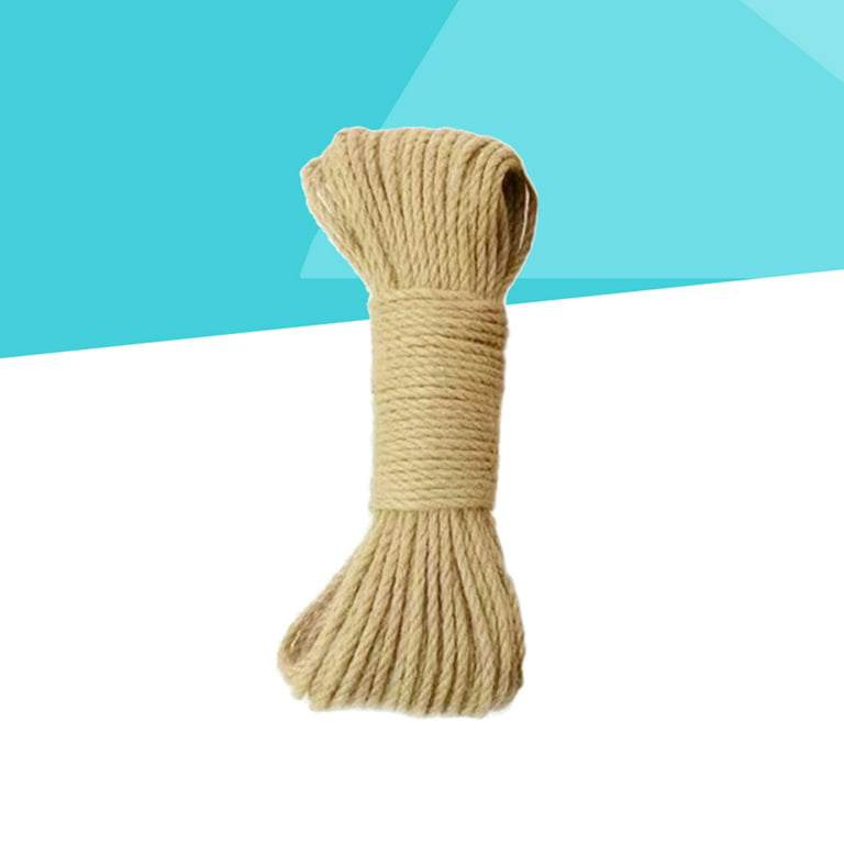 KINGLAKE 100% Natural Thick Strong Jute Rope 65 Feet 5mm 3 Ply Hemp Rope  Cord for Arts Crafts DIY Decoration Gift Wrapping