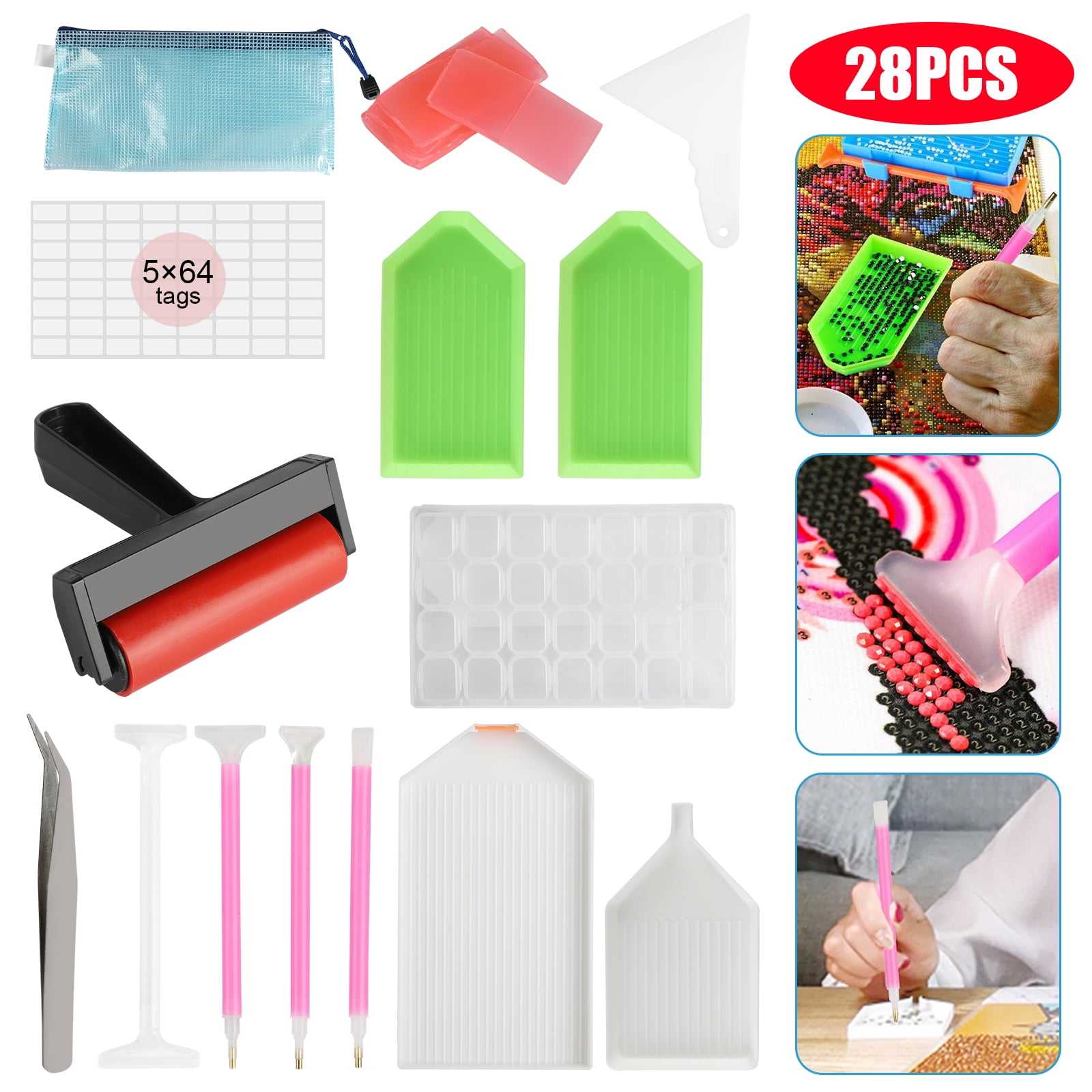 28Pcs 5D Diamond Painting Tools, TSV Diamond Painting Accessories Kit