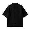 thumbnail image 5 of Men's Cuban Camp Collar Short Sleeve Button Down Casual Summer Beach Shirt with Pockets, 5 of 8