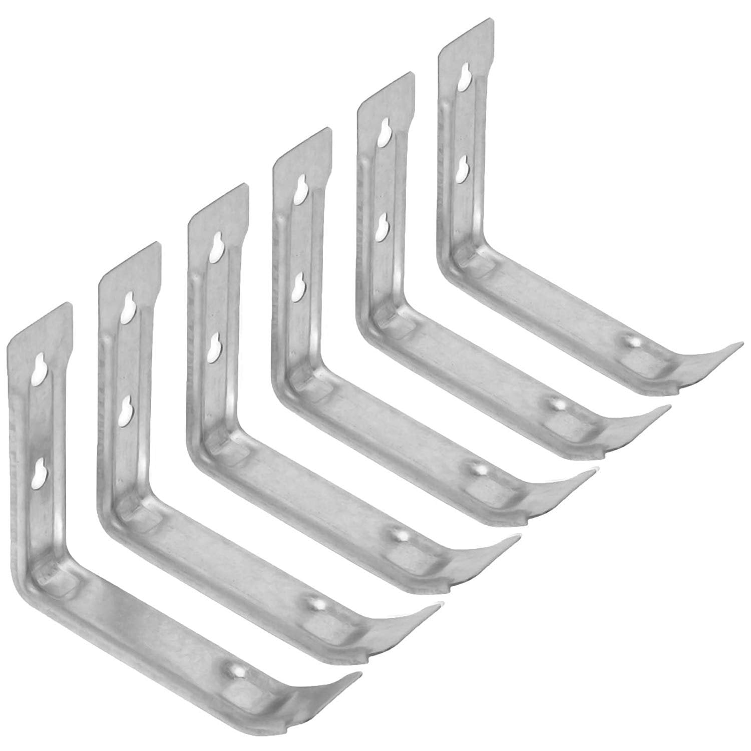 Wideskall Zinc Plated Steel Hanging Utility Brackets Pack of 6