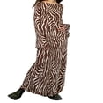thumbnail image 1 of Robe Longue d'Automne pour Femmes Style Décontracté Imprimé Zèbre Manches Longues Col Évasé Jupe Slim Robe de Soirée, 1 of 7