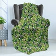 thumbnail image 4 of Lemur Soft Flannel Fleece Throw Blanket, Exotic Jungle Eyes Repetitive Print, Cozy Plush for Indoor and Outdoor Use, 50" x 70", Fern Green Dark Grey, by Ambesonne, 4 of 5
