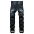 thumbnail image 3 of ZHUASHUM Sweatpants For Men Solid Color Distressed Stretch Pants Oversized Light Colored Ripped Jeans,Xl Black, 3 of 7