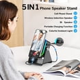thumbnail image 5 of Gifts for Men Women, 5in 1 Wireless Induction Speaker, Bt Speaker with Cell Phone Stand Compatible with iPhone iPad Android Tablet, Cool Gadgets Gifts for Birthday, 5 of 11