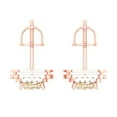 thumbnail image 4 of 1.96 ct Screw-Back Stud Earrings for Women | 5mm Princess Cut Natural Morganite | 18K Rose Gold, 4 of 5