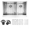 Vigo 36" Farmhouse Stainless Steel Kitchen Sink, 2 Grids and 2 Strainers